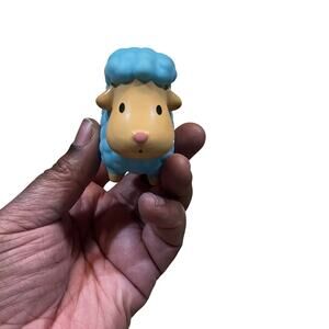 Vintage 1 Munchkin 2007 Blue Tan Sheep Toy Replacement Part 2.5" Farm Bath Toy